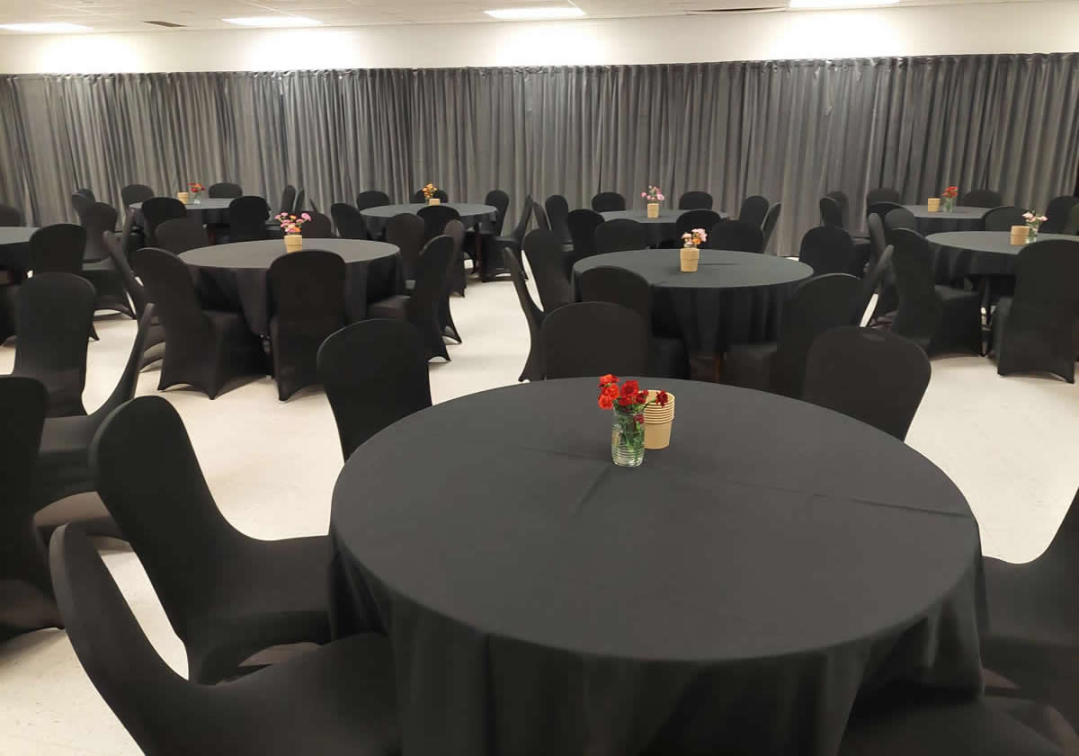 black decorations simple banquet hall 2